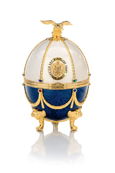 Carafe in Pearl and Sapphire Faberge Egg